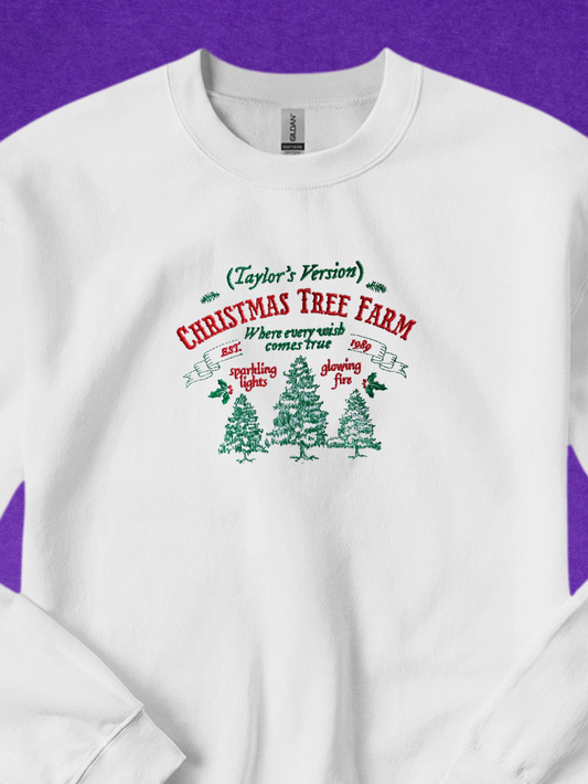 Christmas Tree Farm, Embroidered sweatshirt