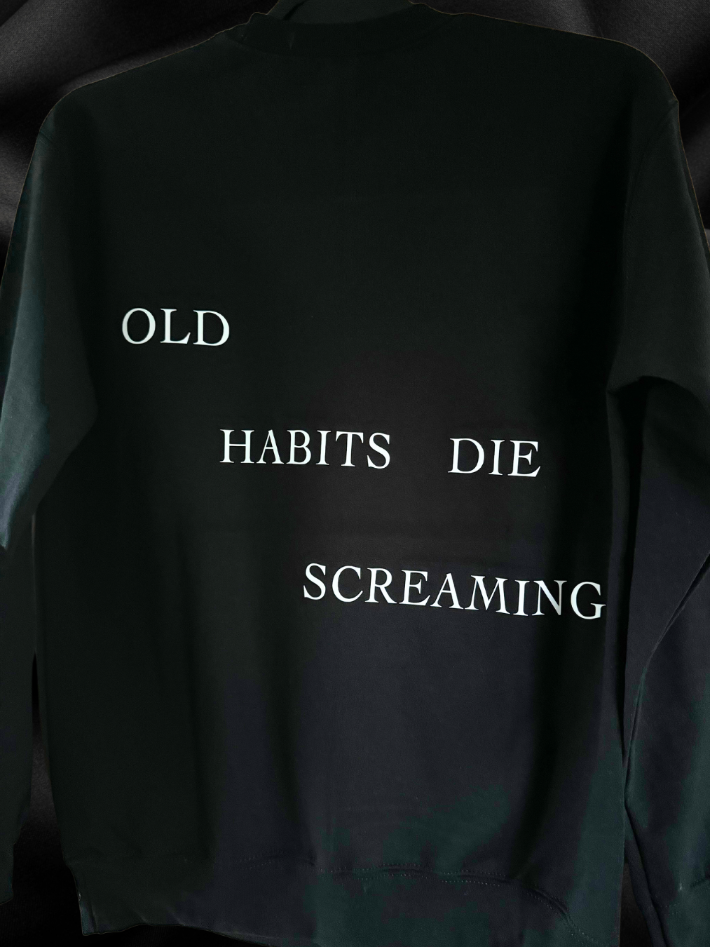 Old habits die screaming, The Tortured Poets Department, Vinyl printed, Crewneck Sweatshirt