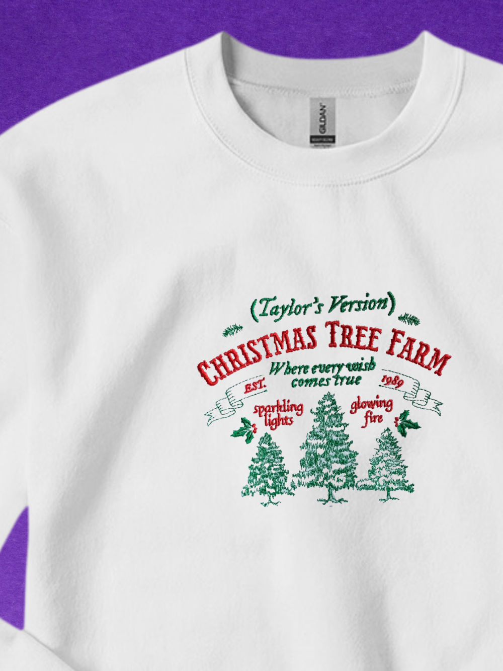 Christmas Tree Farm, Embroidered sweatshirt