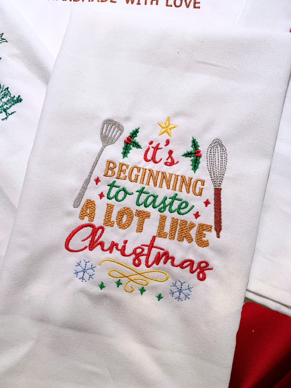 It's beginning to taste a lot like christmas, Tea Towel
