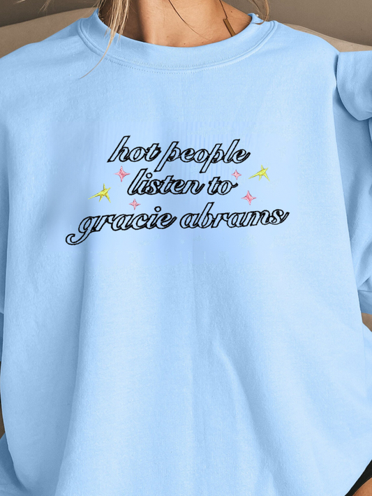 Hot people listen to Grace Abrams, embroidered Crewneck Sweatshirt