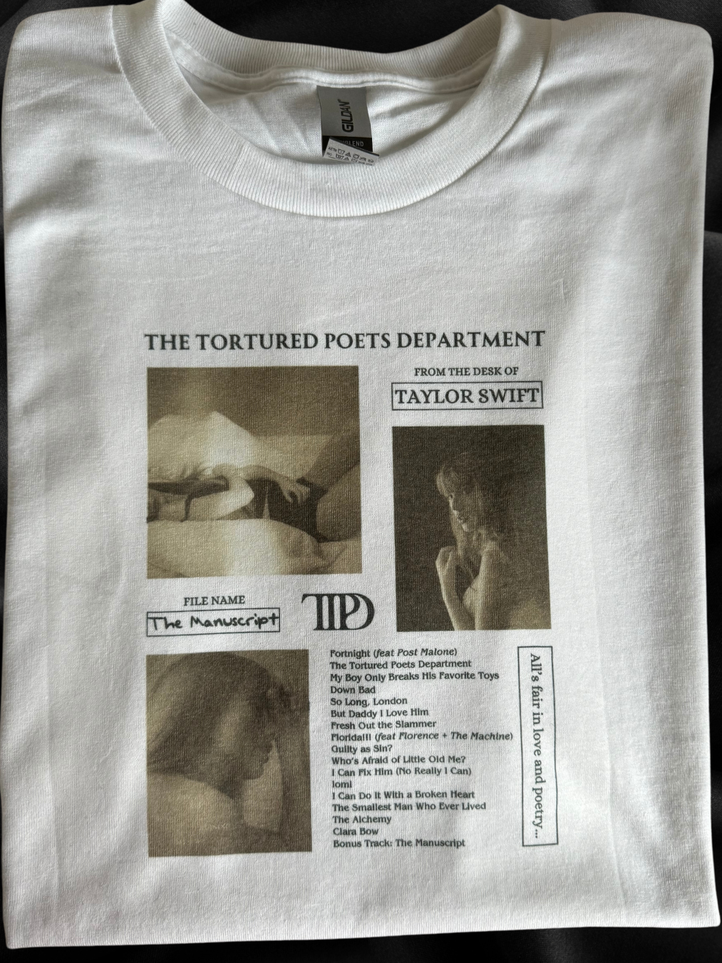 The Tortured Poets Department, sublimated t-shirt