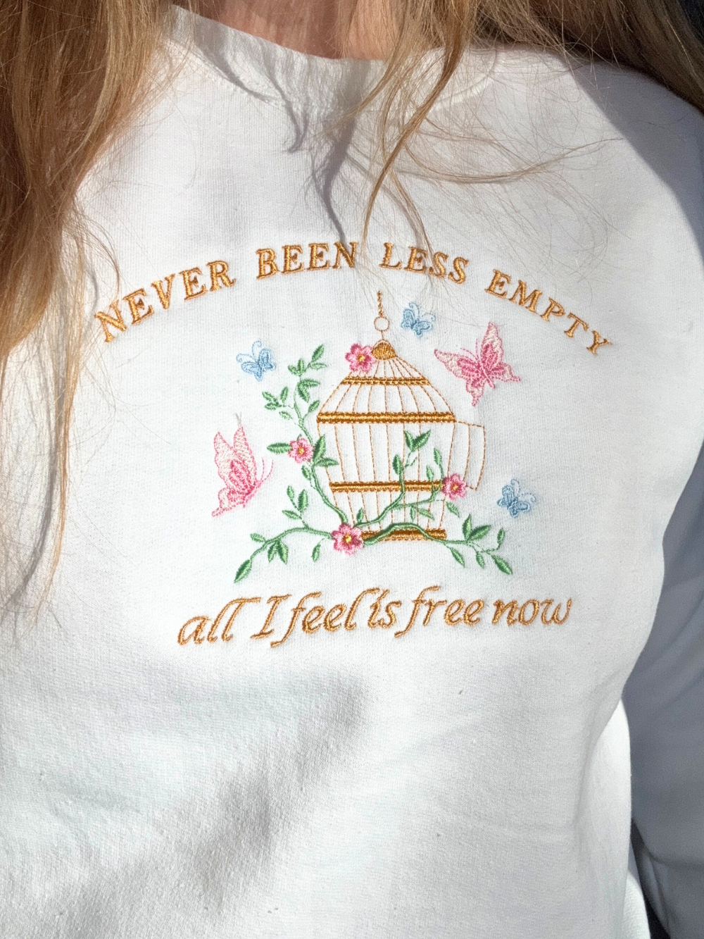 Free now, Gracie Abrams, embroidered Crewneck Sweatshirt