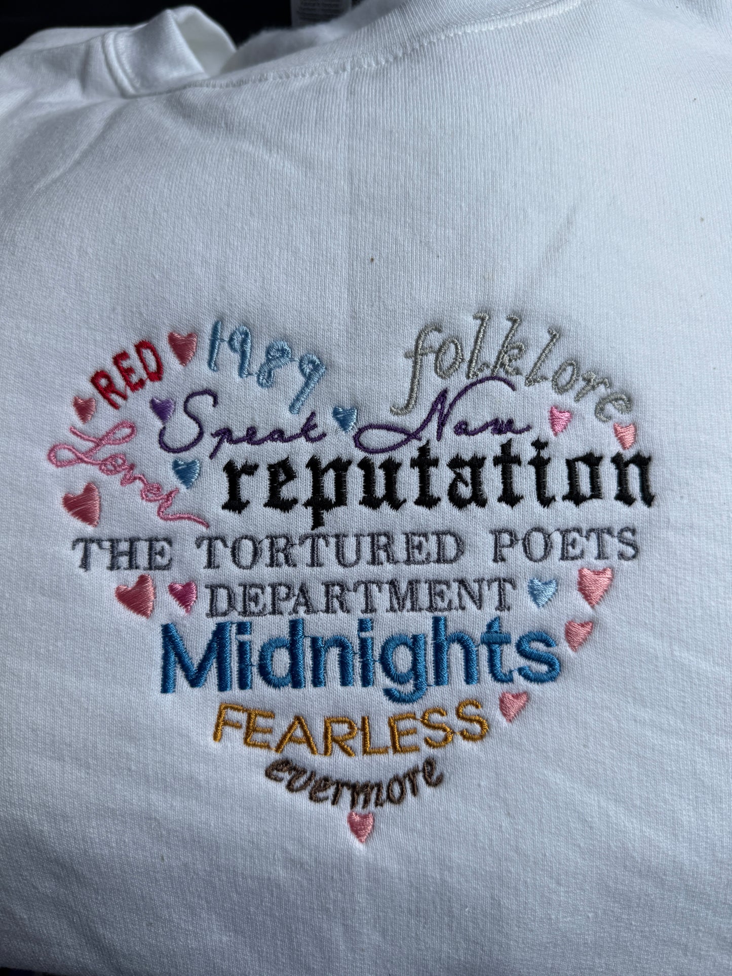 Taylor Swift Albums, EMBROIDERED , Crewneck Sweatshirt