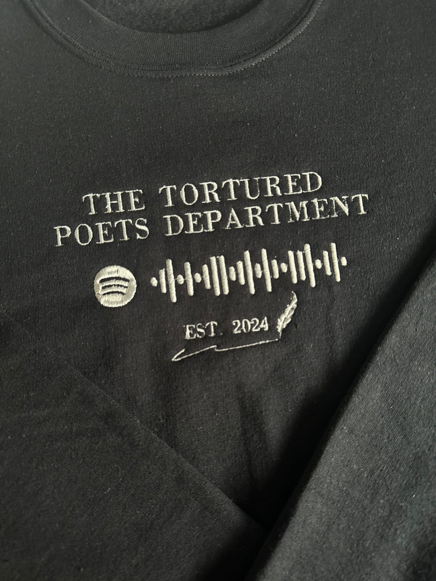 The Tortured Poets Department, Spotify Song Code, EMBROIDERED , Crewneck Sweatshirt