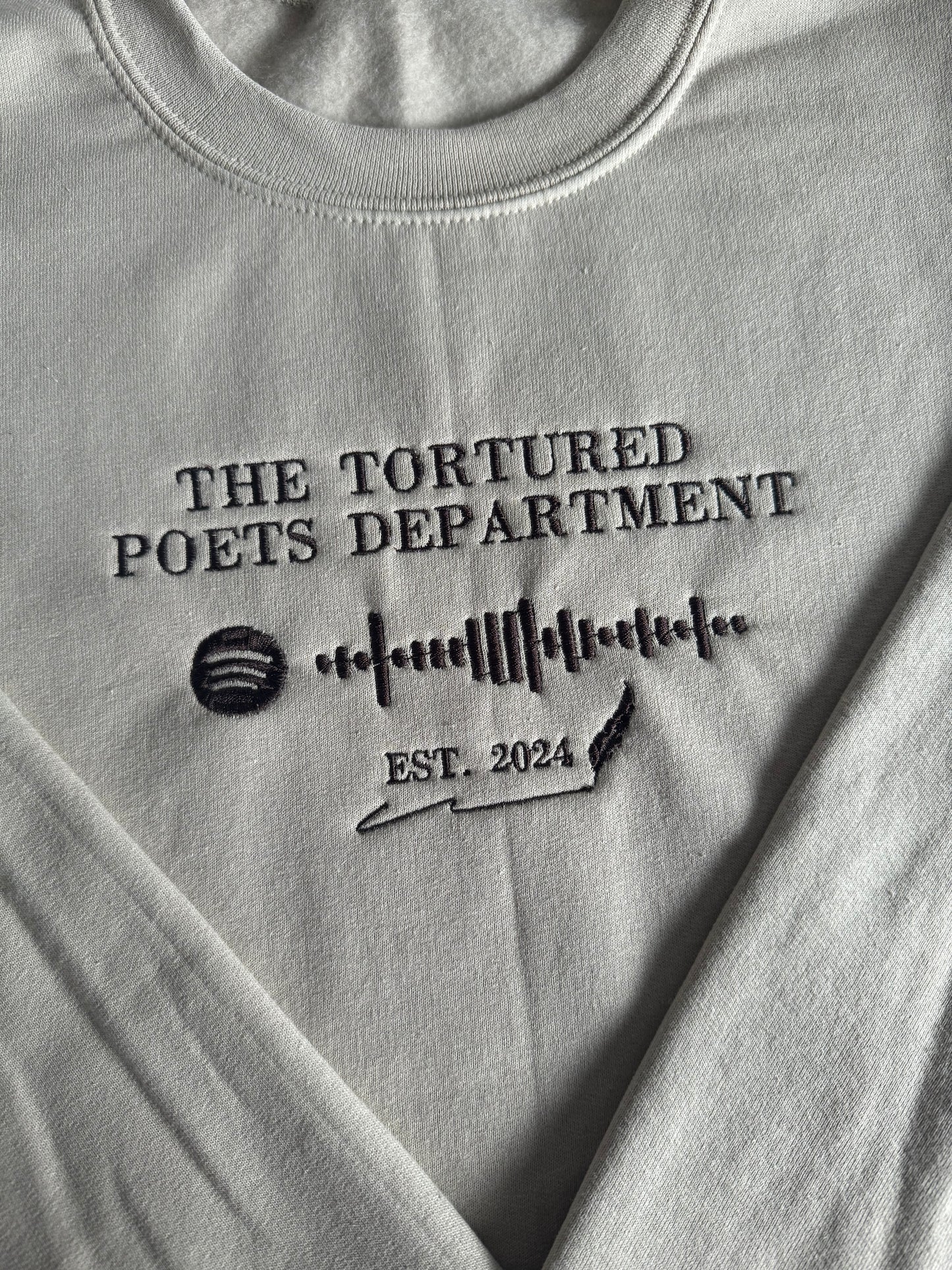 The Tortured Poets Department, Spotify Song Code, EMBROIDERED , Crewneck Sweatshirt