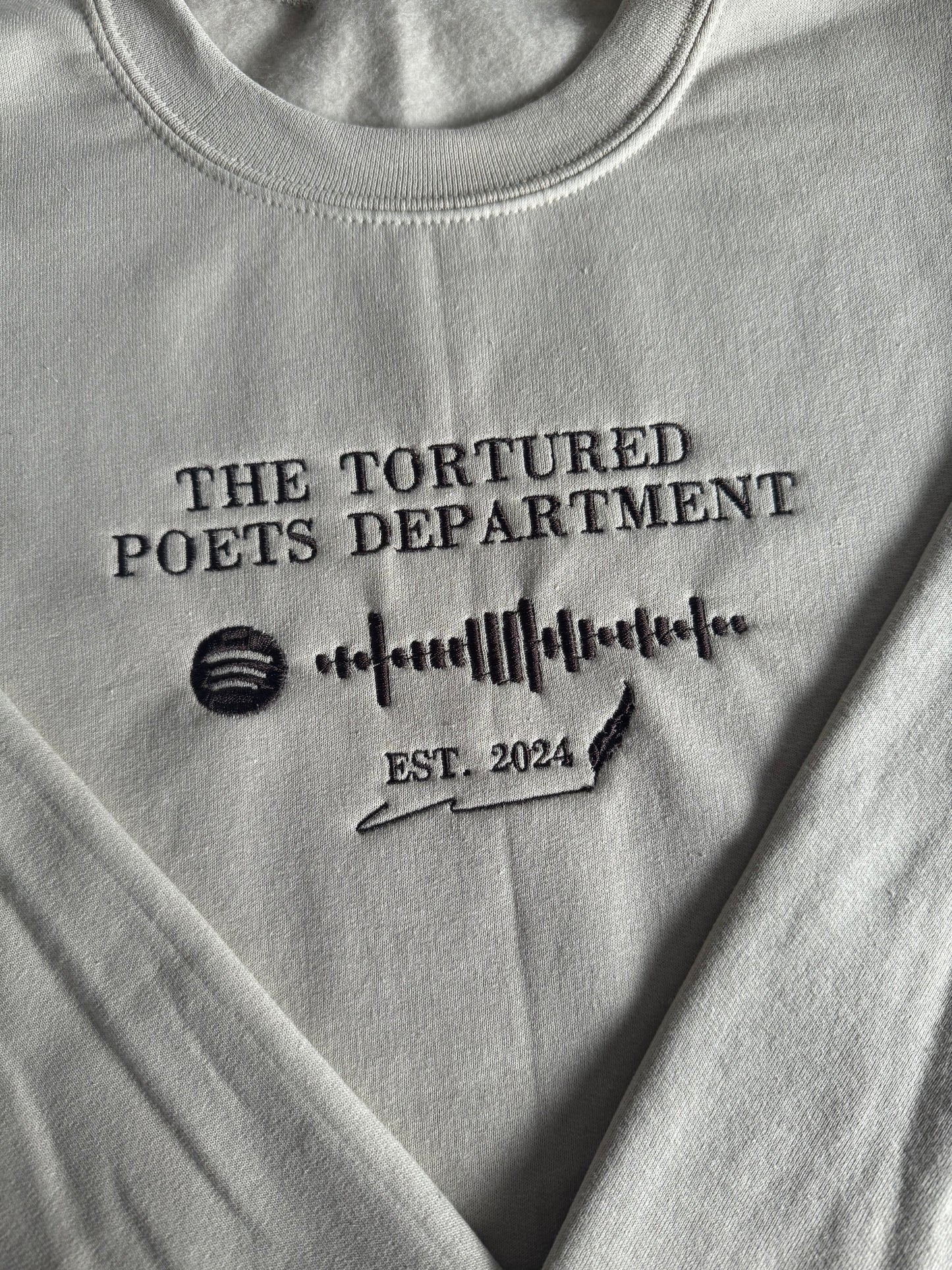 Too good to go! - TTPD, Spotify Song Code, EMBROIDERED , Crewneck Sweatshirt