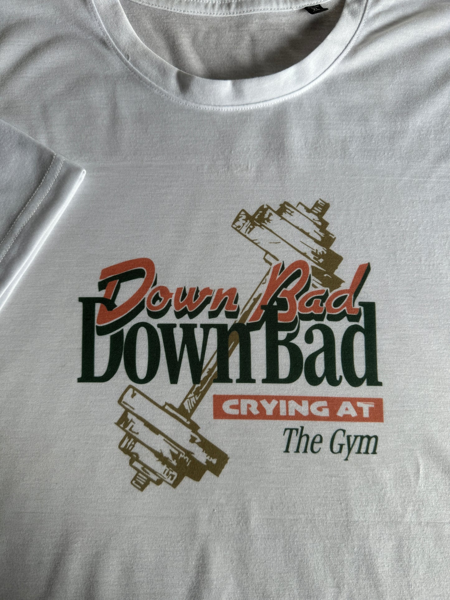 Down Bad crying at the gym, sublimated t-shirt