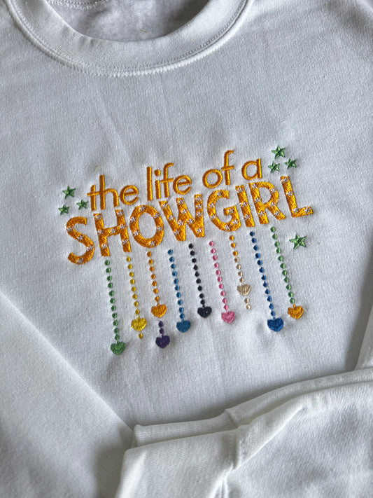 Life of a Showgirl - Embroidered Crewneck Sweatshirt