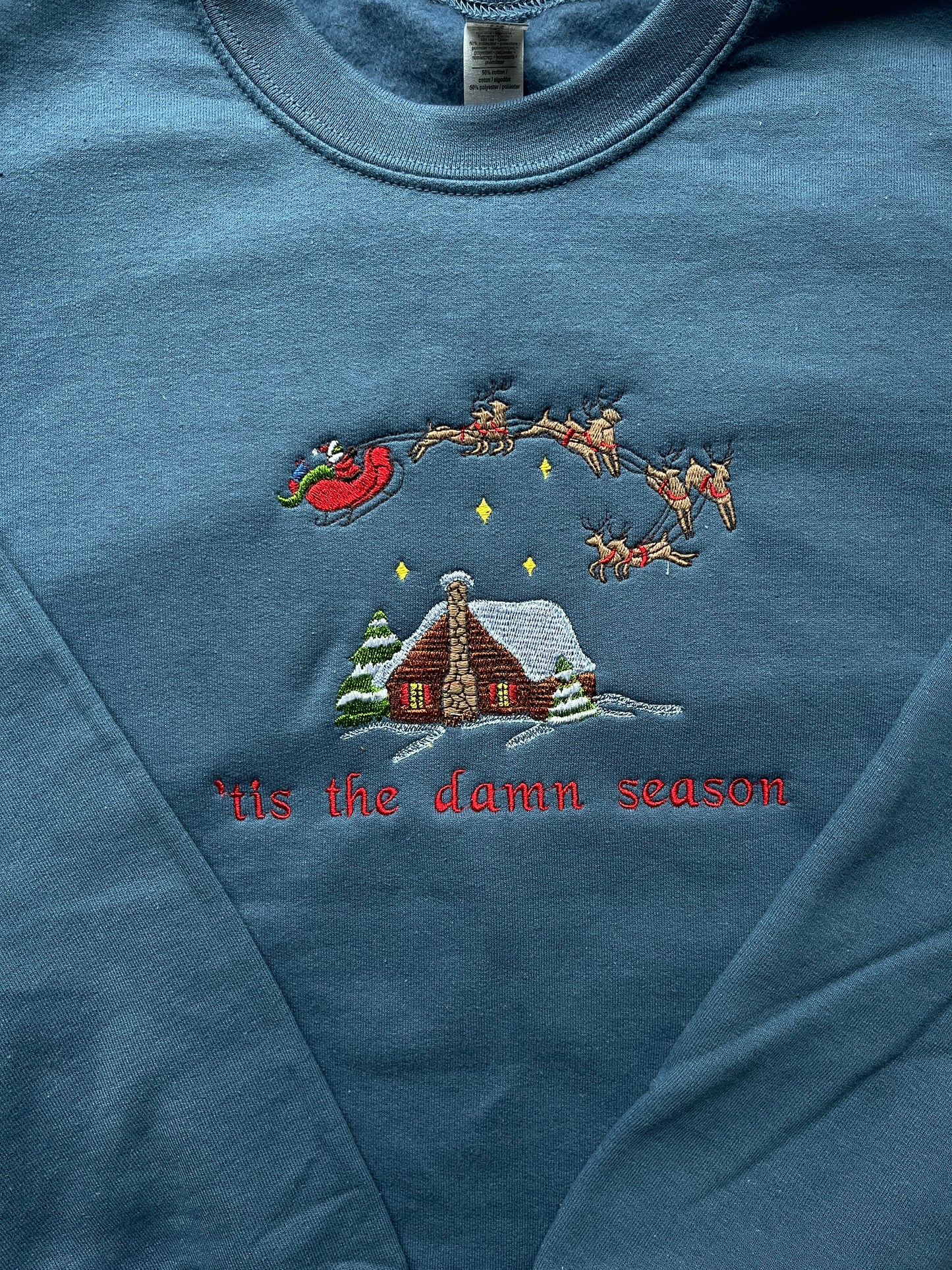 tis the damn season, swiftmas, EMBROIDERED , Crewneck Sweatshirt