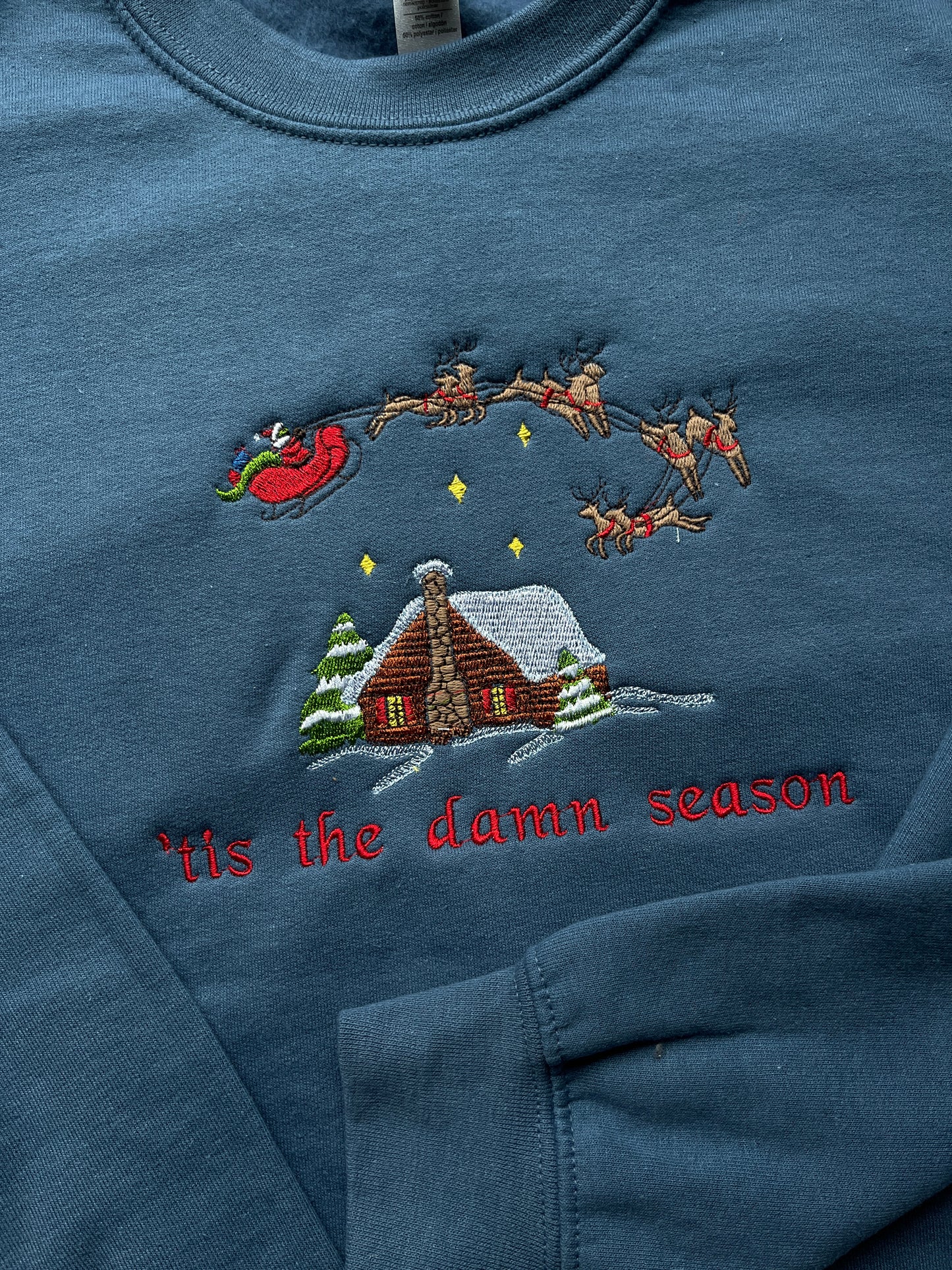 tis the damn season, swiftmas, EMBROIDERED , Crewneck Sweatshirt