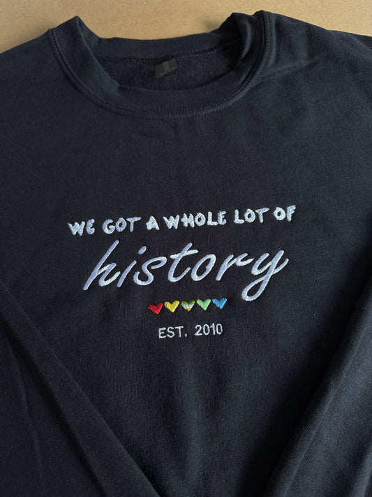 History, One Direction Embroidered Crewneck Sweatshirt