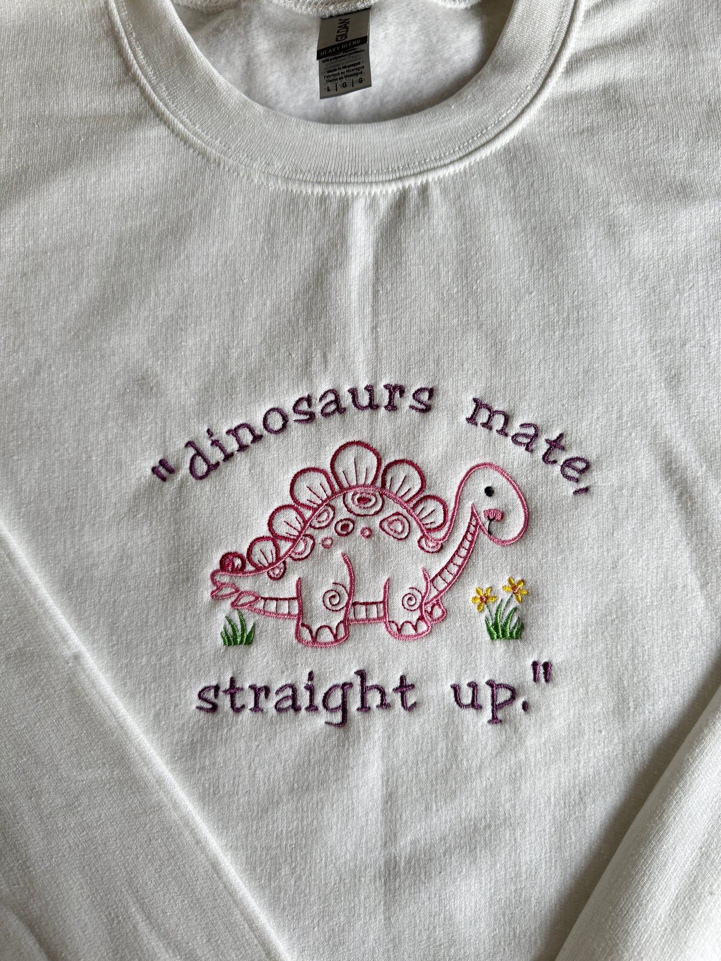 "Dinosaurs mate, straight up." One Direction Embroidered Crewneck Sweatshirt