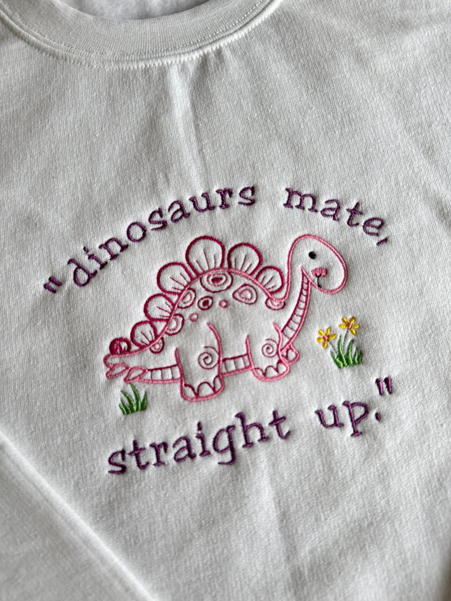 "Dinosaurs mate, straight up." One Direction Embroidered Crewneck Sweatshirt