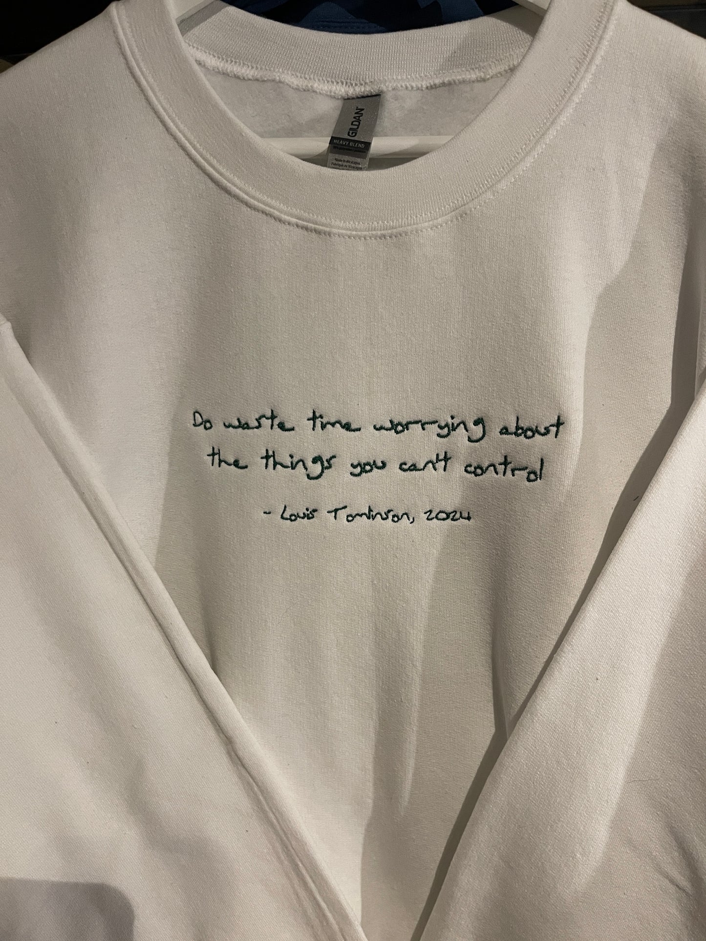 Do waste time worrying about the things you can't control, Louis Tomlinson - Sweatshirt (EMBROIDERED)