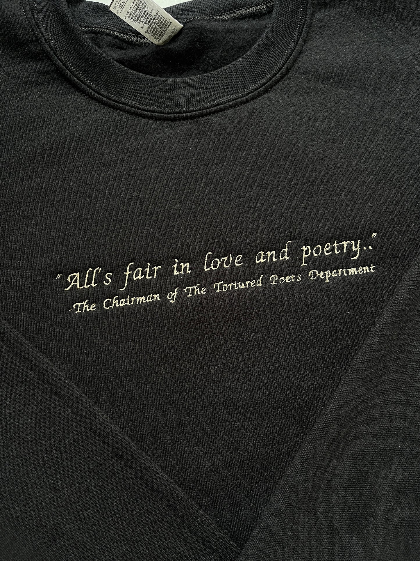 All's Fair in Love and Poetry, The Tortured Poets Department, EMBROIDERED , Crewneck Sweatshirt