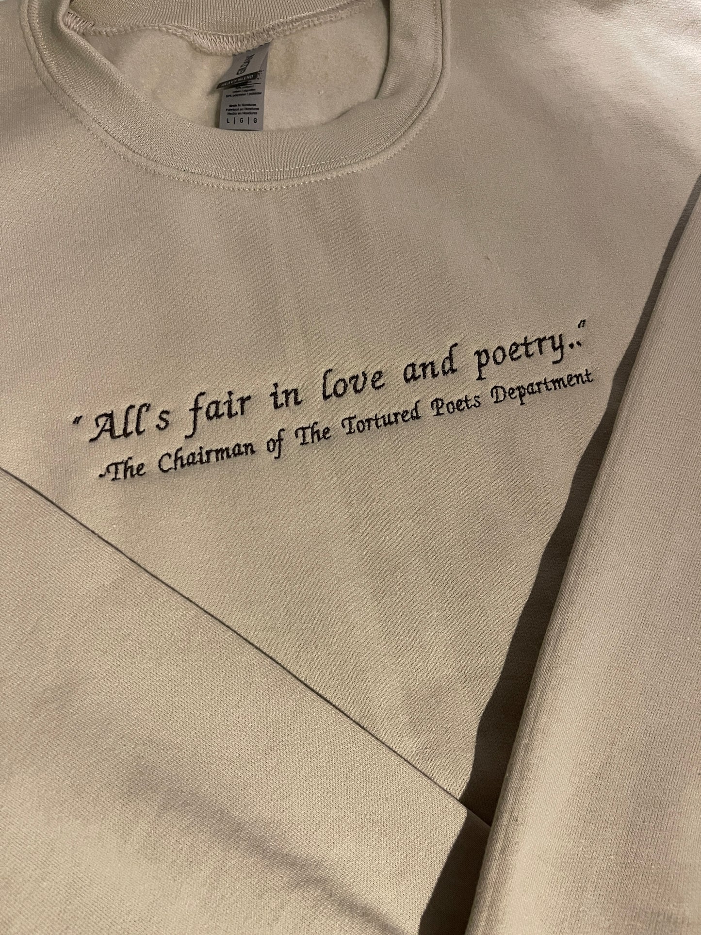 All's Fair in Love and Poetry, The Tortured Poets Department, EMBROIDERED , Crewneck Sweatshirt