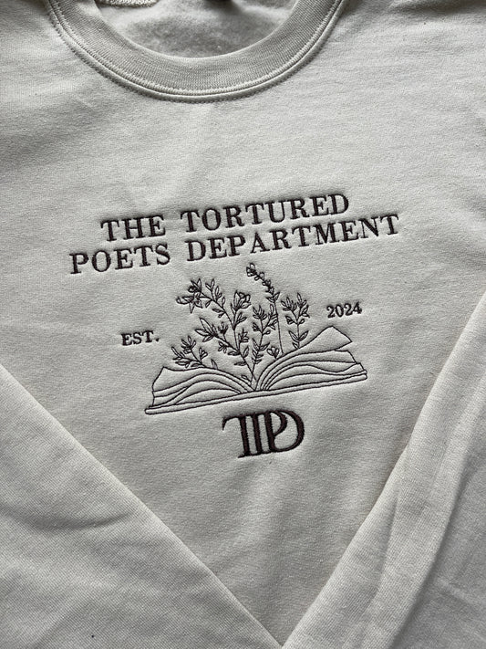 The Tortured Poets Department, EMBROIDERED , Crewneck Sweatshirt