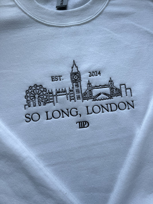 So Long London, The Tortured Poets Department, EMBROIDERED , Crewneck Sweatshirt