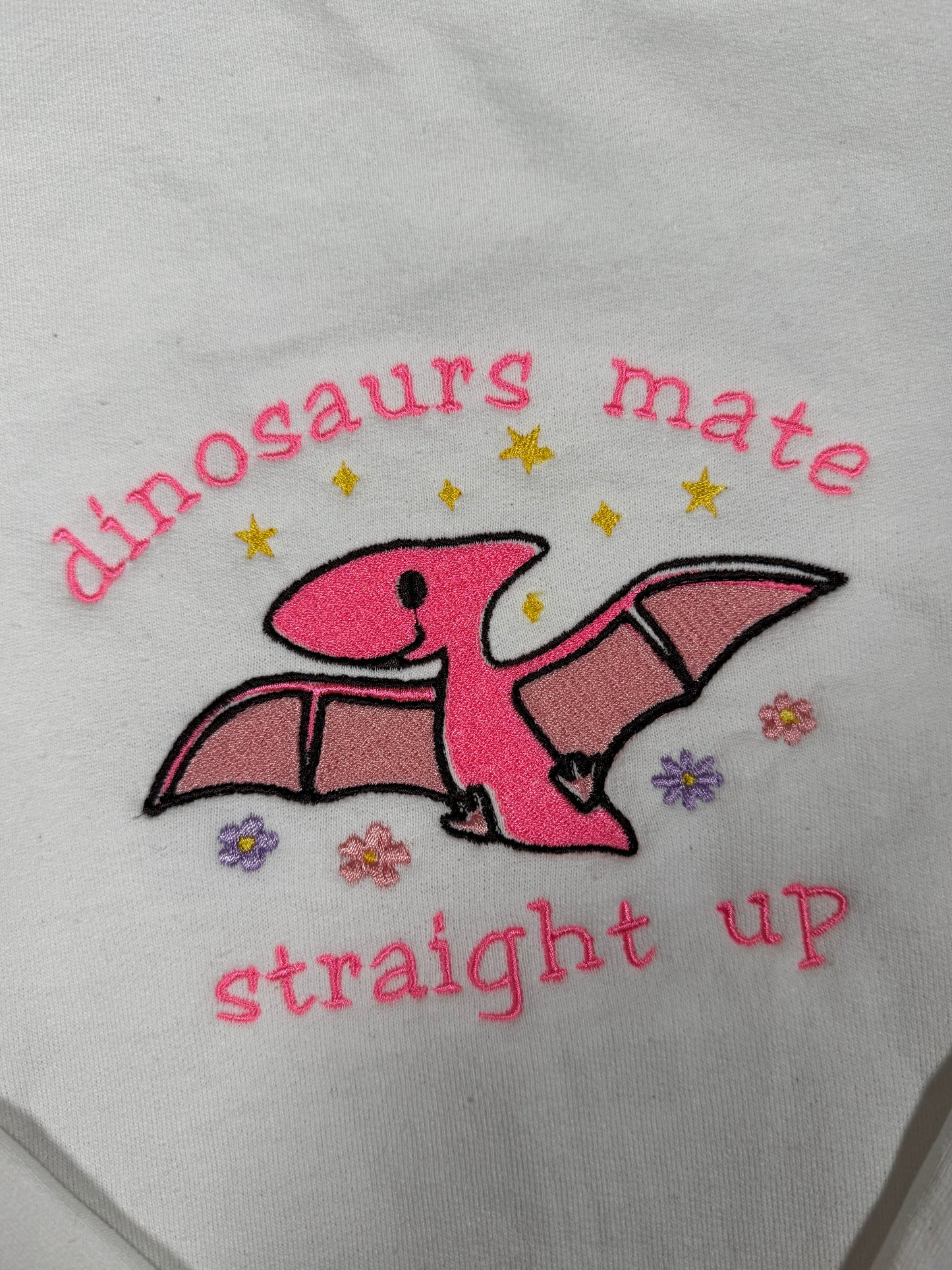 Too good to go! -  Dinosaurs mate, straight up, One direction - EMBROIDERED Crewneck Sweatshirt