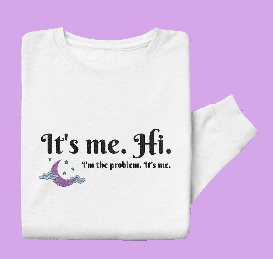 EMBROIDERED Anti-Hero - I'ts me. Hi. I'm the problem it's me. - Midnights - sweatshirt (Black & White)