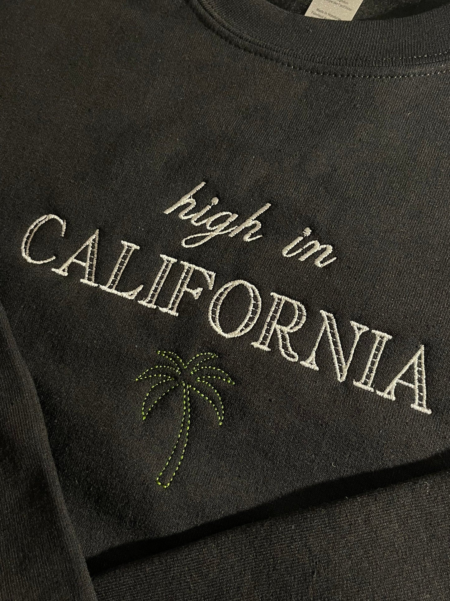 High in California , Louis Tomlinson , Palm Tree , Embroidered , Crewneck , Sweatshirt