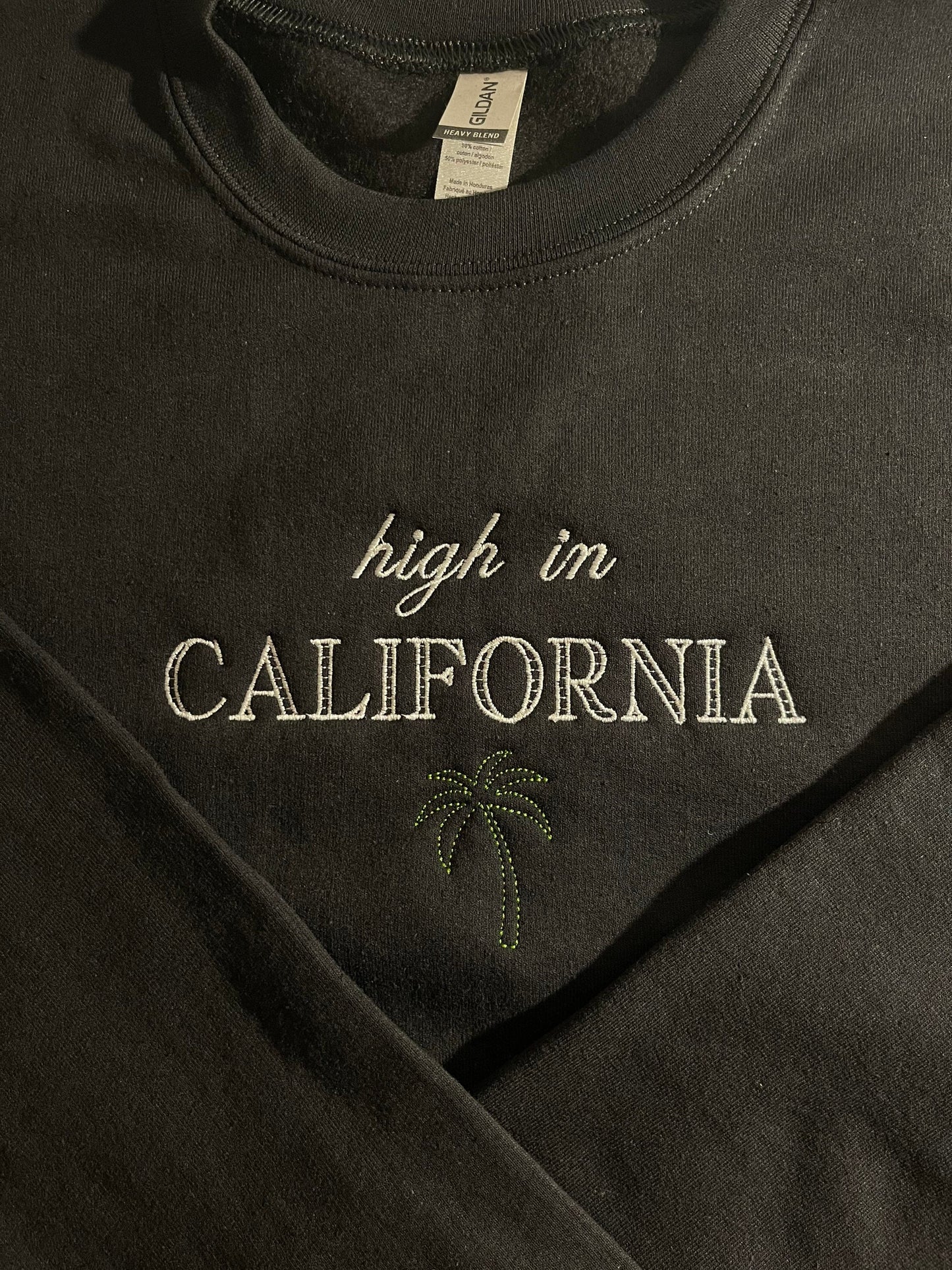 High in California , Louis Tomlinson , Palm Tree , Embroidered , Crewneck , Sweatshirt