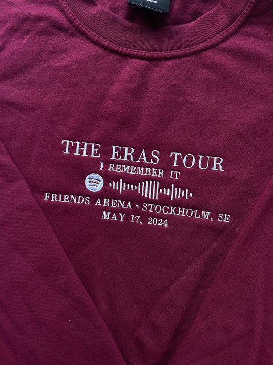 All too well, the eras tour, song code, CUSTOMIZED , EMBROIDERED , Crewneck Sweatshirt