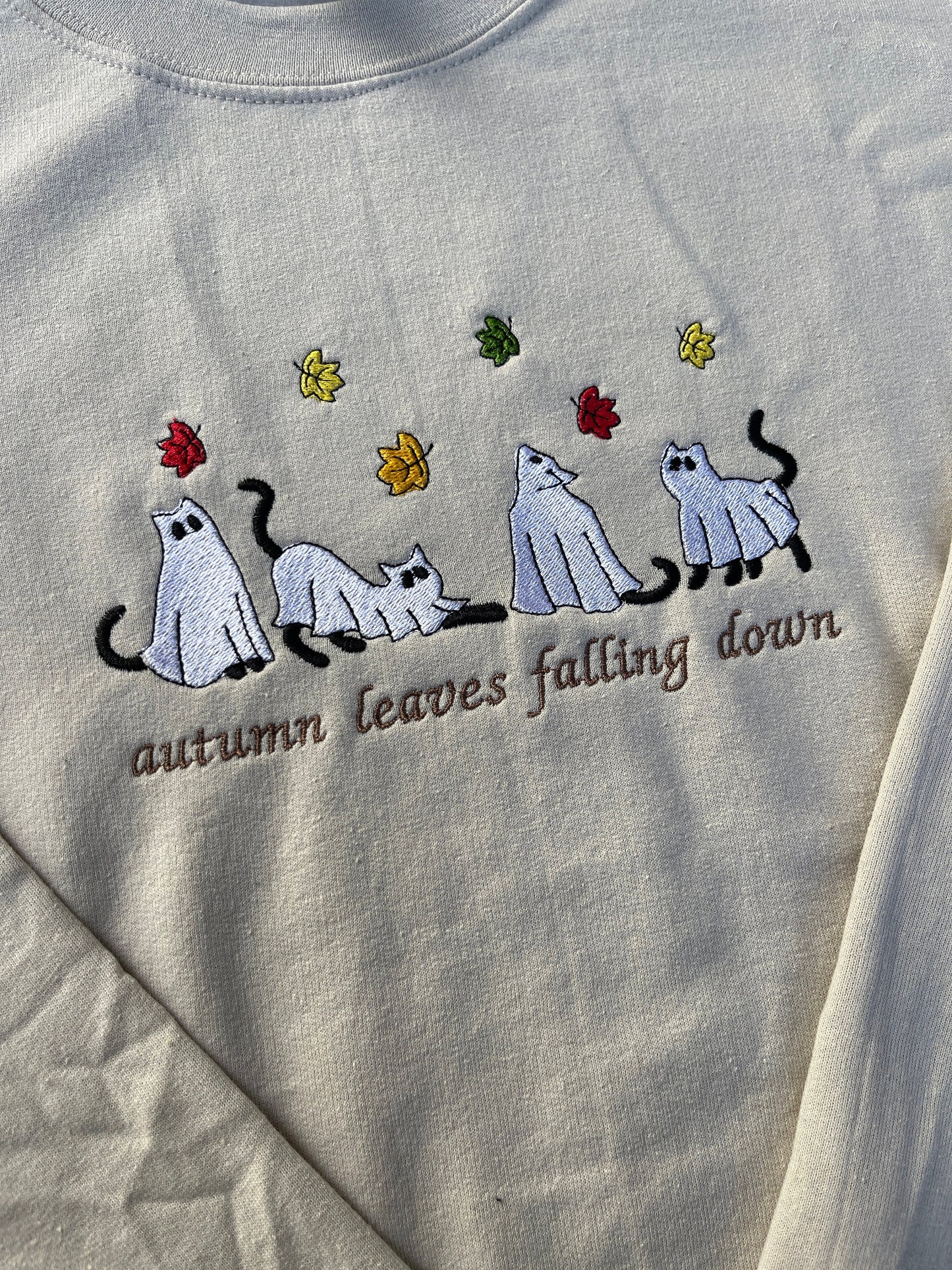 All too well, autumn leaves falling down, karma is a cat, eras tour , EMBROIDERED , Crewneck Sweatshirt