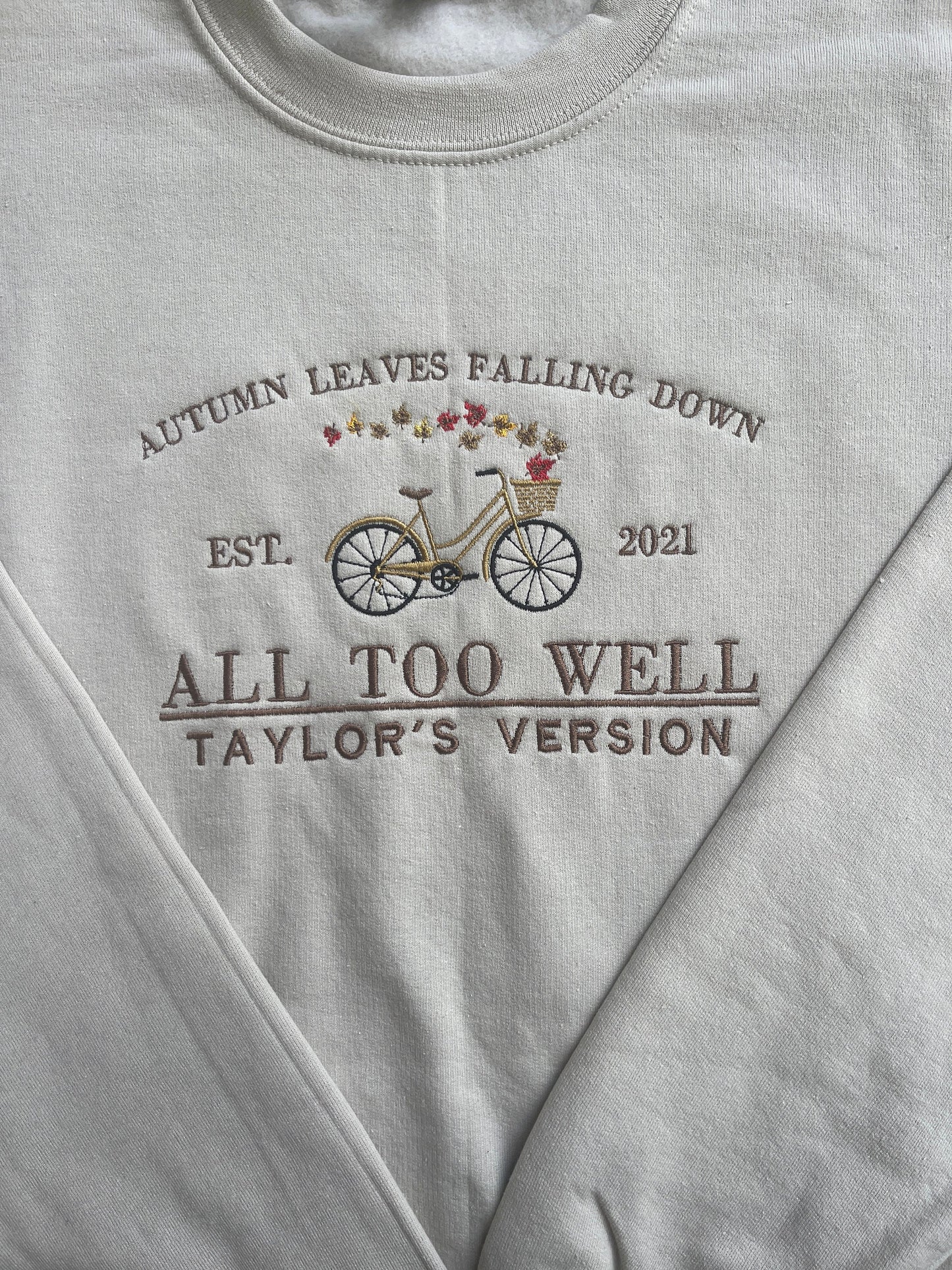 All too well, autumn leaves falling down, eras tour, autumn, EMBROIDERED , Crewneck Sweatshirt