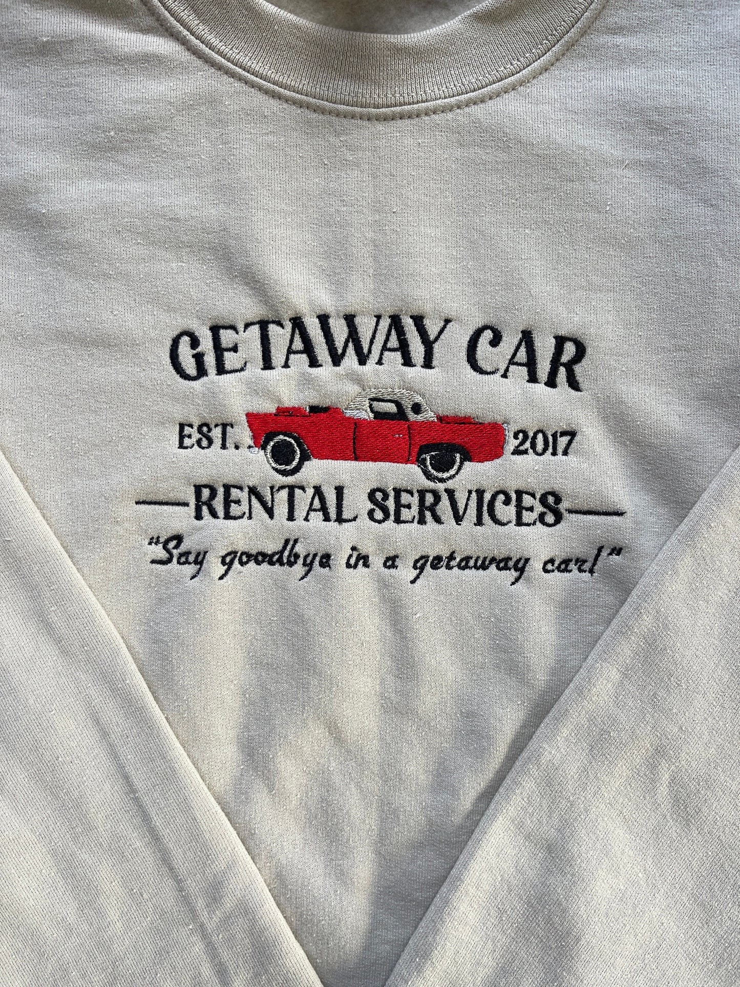 Getaway Car, reputation, the eras tour, EMBROIDERED Crewneck Sweatshirt